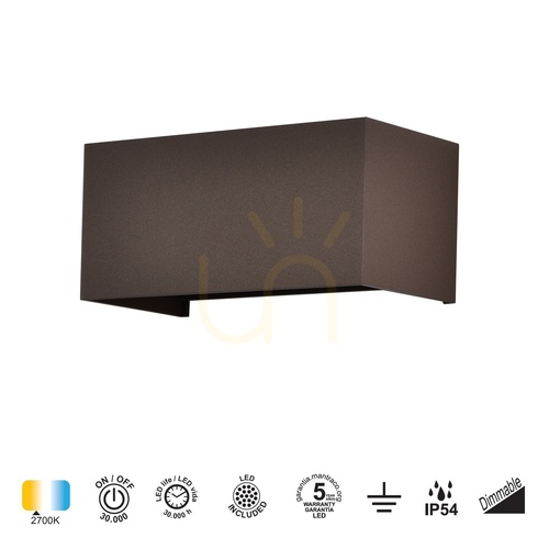 Skontrolujte Vonkajšie nástenné svietidlo Mantra DAVOS 8608 Corten LED 24W 2700K IP54