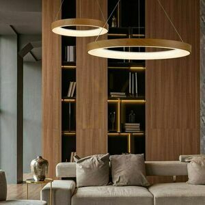 Závesné LED svietidlo ring Mantra NISEKO II 65 cm v dekore dreva s ovládačom 8575 small 1