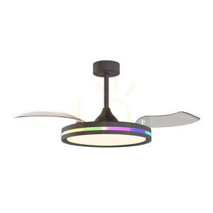 Stropný ventilátor s LED osvetlením Mantra NORTH 8730, čierny, zasúvateľné lopatky small 2