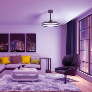 Stropný ventilátor s LED osvetlením Mantra NORTH 8730, čierny, zasúvateľné lopatky small 8