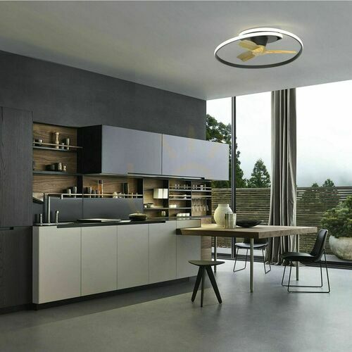 Skontrolujte Stropný ventilátor s LED osvetlením Mantra OCEAN 8236, čierny, lopatky v dekore dreva