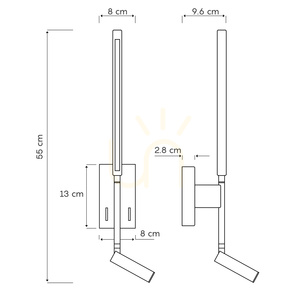 Nástenné svietidlo Mantra TORCH 6703 matné čierne LED 6+3 W 3000 K IP20 small 10