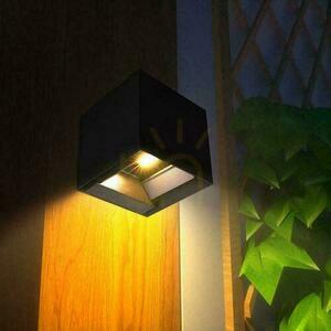V-TAC 9W LED COB Solárne nástenné svietidlo Black Cube 15x15cm IP65 Senzor pohybu VT-409CCT 3000K-4000K-5000K 800lm. small 10