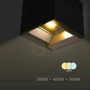 V-TAC 9W LED COB Solárne nástenné svietidlo Black Cube 15x15cm IP65 Senzor pohybu VT-409CCT 3000K-4000K-5000K 800lm. small 13