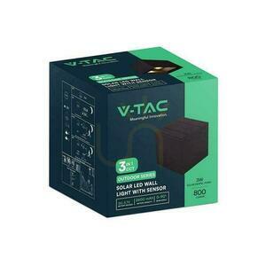 V-TAC 9W LED COB Solárne nástenné svietidlo Black Cube 15x15cm IP65 Senzor pohybu VT-409CCT 3000K-4000K-5000K 800lm. small 5