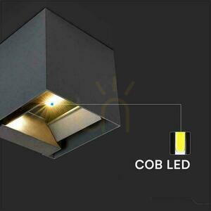 V-TAC 9W LED COB Solárne nástenné svietidlo Black Cube 15x15cm IP65 Senzor pohybu VT-409CCT 3000K-4000K-5000K 800lm. small 7