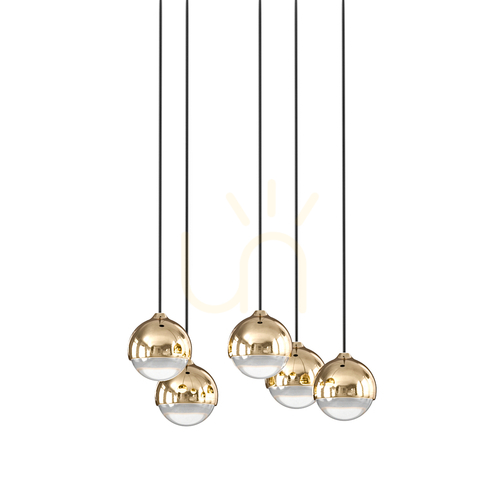 Skontrolujte Závesné svietidlo Open Design Highlights Bolicina 5x LED 3000K zlaté sklo
