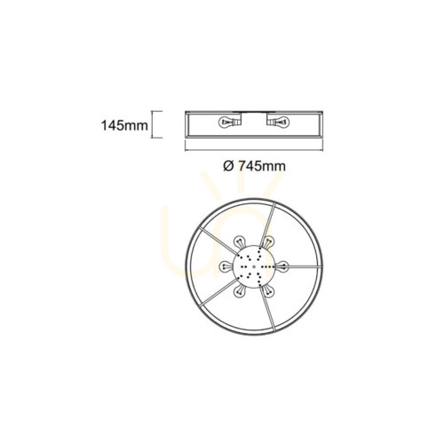 Skontrolujte Plafón Zalindro Open Design Highlights biely saténová zlatá E27 6x15W 745 mm