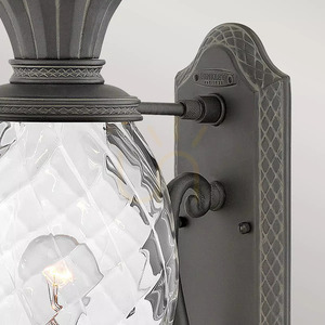 Stredná nástenná lampa Plantation - 1 svetelný zdroj - čierna múzejná Elstead small 1