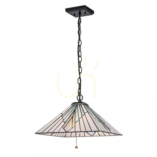 Skontrolujte Závesné svietidlo Elstead ALDERLEY TF-ALDERLEY-P vitráž Tiffany 38 cm, vintage bronz, 1xE27, ťahový vypínač
