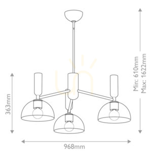 Luster Jude - 3 svetelné zdroje - matná čierna Elstead small 3