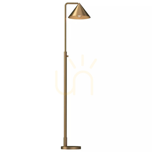 Skontrolujte Stojacia lampa Remyck - 1 svetelný zdroj - Brúsené zlato Elstead