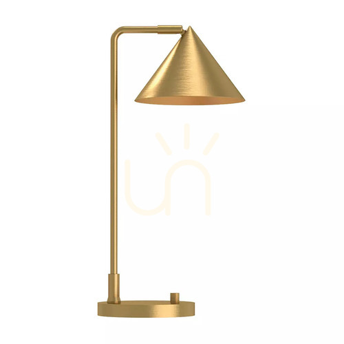 Skontrolujte Stolná lampa Remyck - 1 svetelný zdroj - Brúsené zlato Elstead