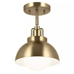 Nástenné svietidlo, Semi-Plafond, Niva Závesné svietidlo - 1 svetelný zdroj - Champagne Bronze Elstead small 1