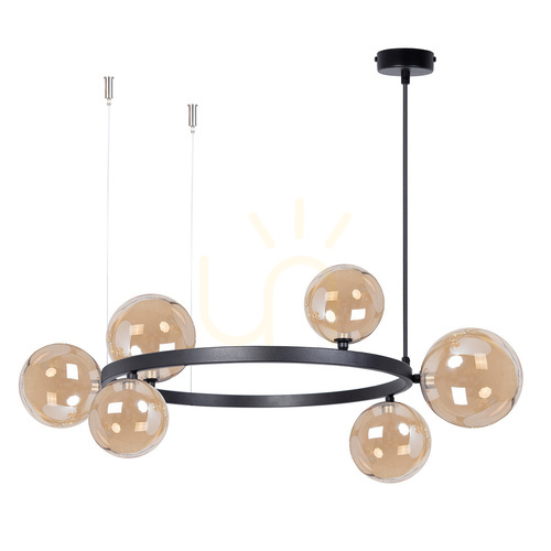 Skontrolujte Luster Sigma BOLERO 6 čierny amber sklo G9 41322