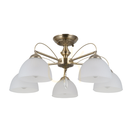 Skontrolujte Prívesné svetlo Italux Moreti 5x E27 mosadzné PND-40623-5-AB