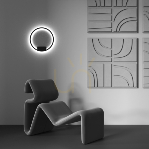 Skontrolujte Nástenné svietidlo RIM MOD058WL-L25BK Maytoni čierny prstenec Ø40 cm LED 23 W 3000/4000 K