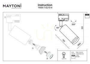 Biely lištový reflektor Maytoni Focus Unity 1×GU10 TR004-1-GU10-W small 5