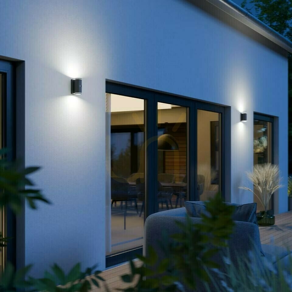 vyhliadka Fasádne svietidlo so senzorom pohybu a súmraku L940 S PIR 14,5W 2xGU-10 3000K, 1240lm IP44 IK03 230V antracit / hliník, plast Fasádne svietidlo so senzorom pohybu a súmraku L940 S PIR 14,5W 2xGU-10 3000K, 1240lm IP44 IK03 230V antracit / hliník, plast