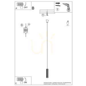 IVAR 1 čierna závesná lampa LED 3000K small 2