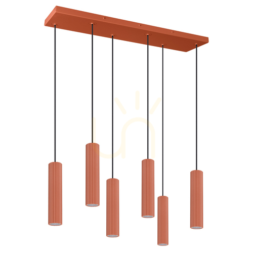 Skontrolujte IVAR 6L okrovo červená LED závesná lampa 3000K