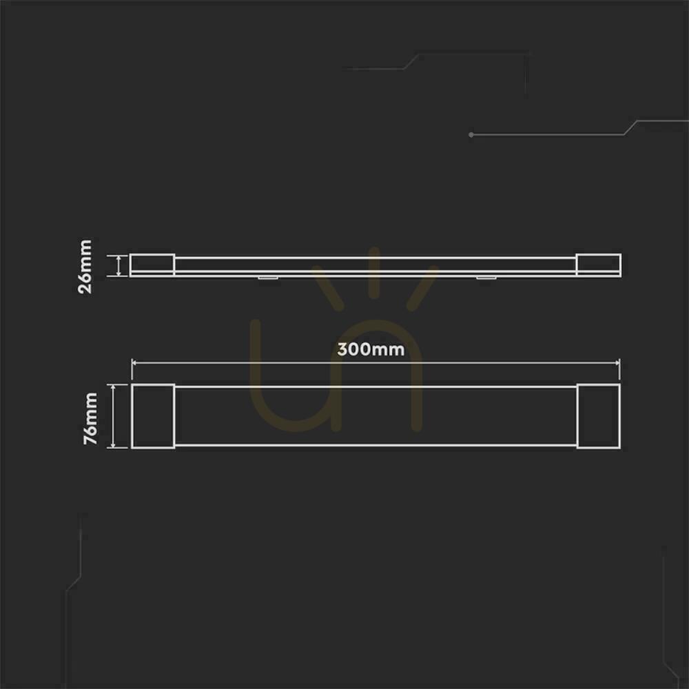 Šou V-TAC 10W LED povrchové lineárne svietidlo 30cm 120Lm/W VT-8310 4000K 1200lm 3 roky záruka V-TAC 10W LED povrchové lineárne svietidlo 30cm 120Lm/W VT-8310 4000K 1200lm 3 roky záruka