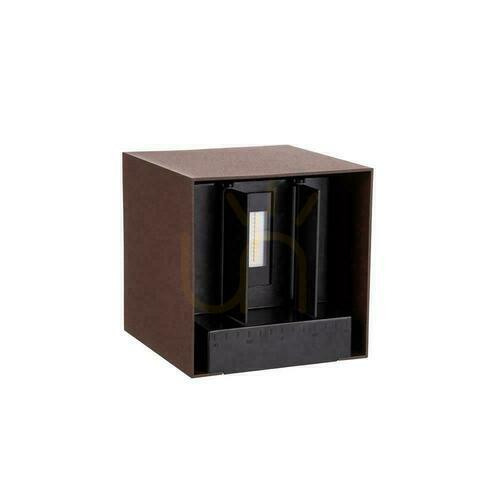 Skontrolujte V-TAC 9W LED COB Corten Bronze Cube 15x15cm IP65 Solárne nástenné svietidlo VT-409CCT 3000K-4000K-5000K 800lm Senzor pohybu