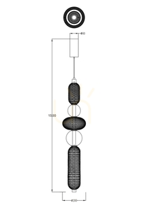 Závesné svietidlo Zuma Line SAAR MD2596-5A-3BGT čierna 1xLED small 4