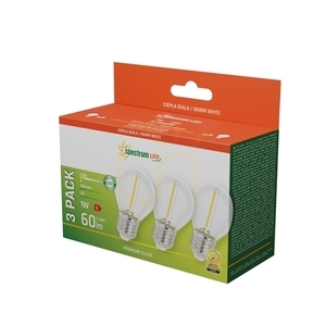 LED guľa E27 230 V 1 W Cog Ww Clear Spectrum 3 Pack small 2