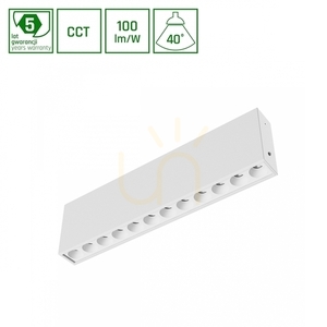 Grid S Svietidlo na povrchovú montáž 12 W Cct 230 V 40st Ip20 222x26x60mm Biela 5 rokov Gw. Spektrum small 0