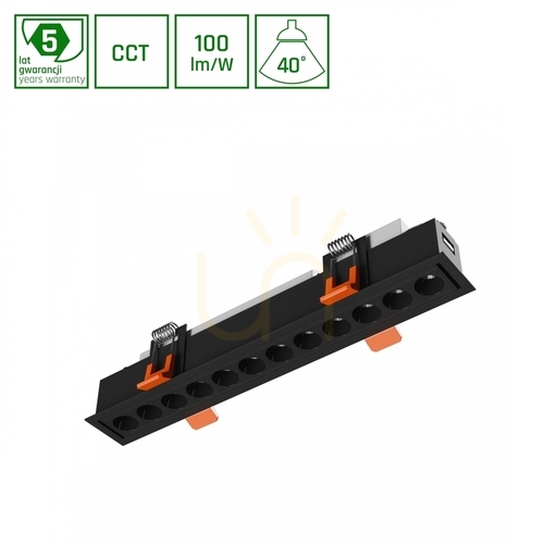 Skontrolujte Grid S Svietidlo na zapustenú montáž 12 W Cct 230 V 40st Ip20 230x34x61mm čierna 5 rokov Gw. Spektrum