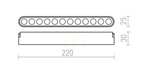 Lineárna lampa pre systém WAVE OXANA 22 - 24V - 12W CCT - DIM. small 5