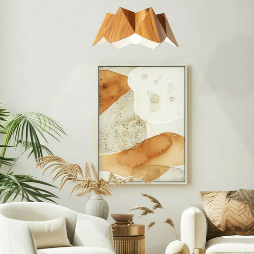 Skontrolujte Teakové závesné svietidlo Quintiesse PHYSALIS QN-PHYSALIS-P-M-TEAK 1×E27 Ø46 cm