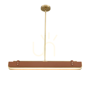 LED ostrovčeková lampa VALISE - Vintage mosadz, koňaková koža QUINTIESSE small 1