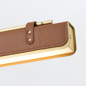 LED ostrovčeková lampa VALISE - Vintage mosadz, koňaková koža QUINTIESSE small 6