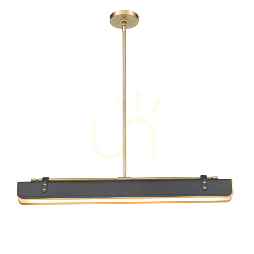 Skontrolujte LED ostrovčeková lampa VALISE - Vintage mosadz, smokingová koža QUINTIESSE