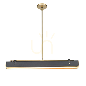 LED ostrovčeková lampa VALISE - Vintage mosadz, smokingová koža QUINTIESSE small 1