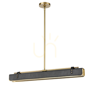 LED ostrovčeková lampa VALISE - Vintage mosadz, smokingová koža QUINTIESSE small 3