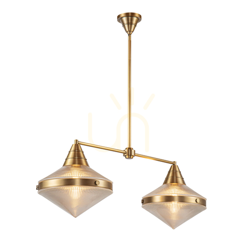 Skontrolujte Ostrovná lampa WILLARD - 2 svetelné zdroje - Vintage mosadz QUINTIESSE
