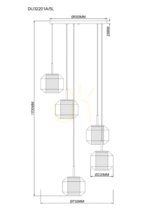 Závesné svietidlo Zuma Line SOLIX DU32201A/5L čierna 5xE27 1 Závesné svietidlo Zuma Line SOLIX DU32201A/5L čierna 5xE27 small 1