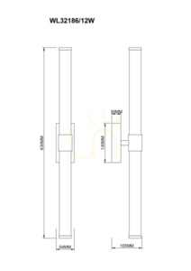 Nástenné svietidlo Zuma Line EDDIE WL32186/12W strieborné LED, 63 cm small 1