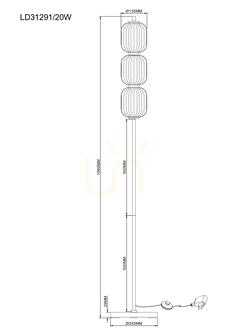 vyhliadka Stojanová lampa Zuma Line AKARI LD31291/20W zlatá 1xLED Stojanová lampa Zuma Line AKARI LD31291/20W zlatá 1xLED