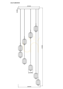 Závesné svietidlo Zuma Line AKARI DU31288/55W zlatá 1xLED small 1