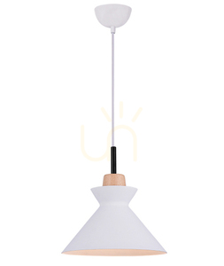 Závesné svietidlo Zambelis biele matné E27 25 cm kov drevo small 2
