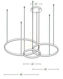 Závesné LED svietidlo Zambelis 136W 3000K matné zlaté biele opálové sklo 40-60-80 cm small 1