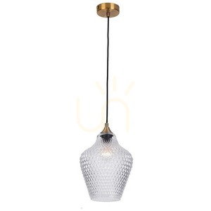 Závesné svetlo Zambelis číre sklo starožitná mosadz E27 1x40W small 0
