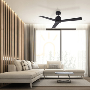 Stropný ventilátor Zambelis čierny matný kov drevo 132 cm small 0