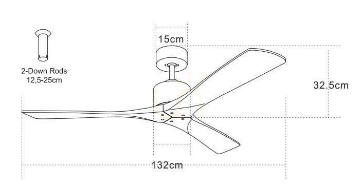 Náhľad Stropný ventilátor Zambelis Coffee Cherry Blades 132 cm hnedý Stropný ventilátor Zambelis Coffee Cherry Blades 132 cm hnedý