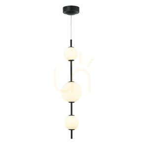 LED závesné svetlo Zambelis 12W 3000K čierne matné sklo a kov small 3