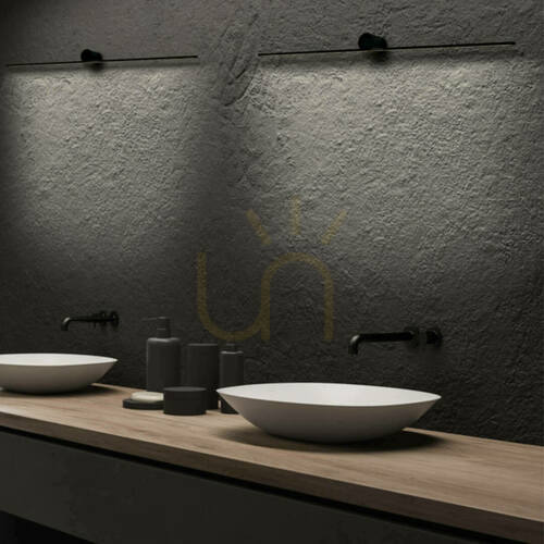 Skontrolujte LED nástenné svietidlo Zambelis čierne hliníkové 13 W 3000 K IP44 90 cm